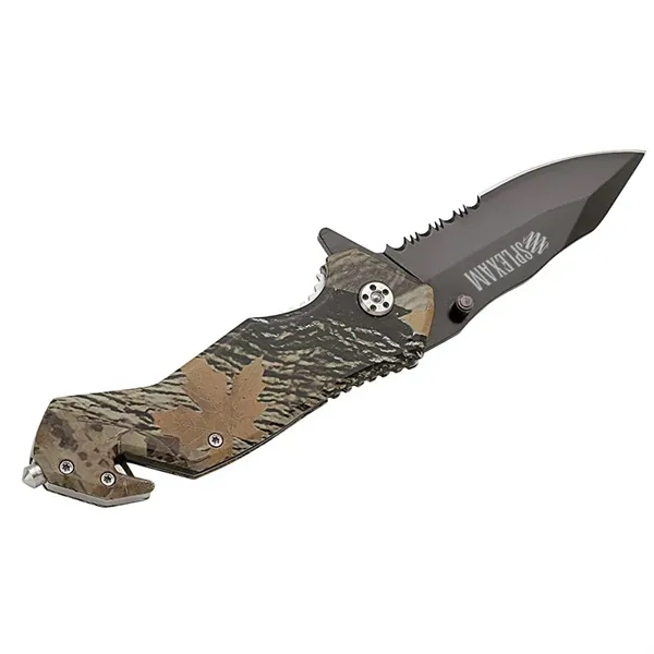Nutwood Camo Rescue Knife... from ASI 67866 Logomark/Valumark
