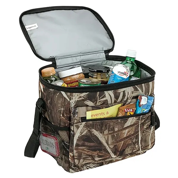 8.5" x 11.5" x 11" Huntington 24-can camo cooler with heat-sealed... from ASI 67866 Logomark/Valumark / Valumark™
