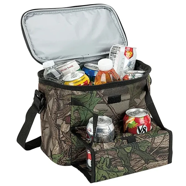5.62" x 8.75" x 10.25" Huntwood camo 12-can cooler with heat-sealed... from ASI 67866 Logomark/Valumark