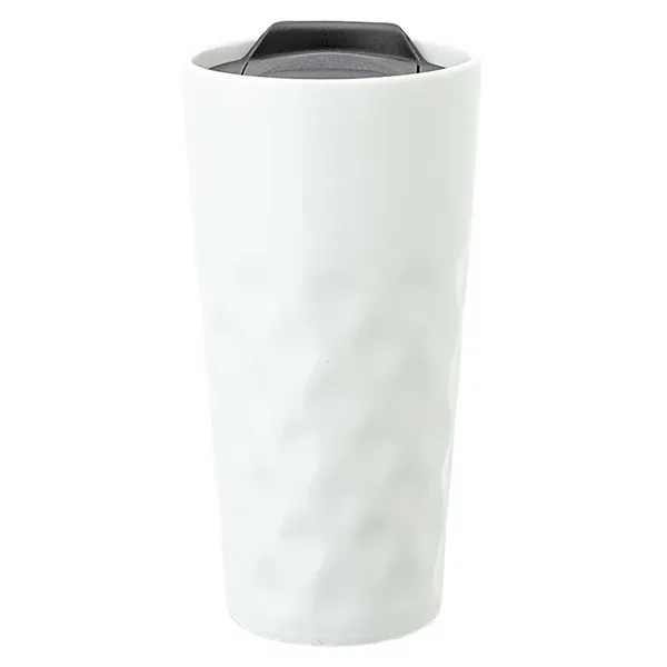 3.5" x 7" x 3.62" Nile 15-ounce double-wall ceramic tumbler with... from ASI 67866 Logomark/Valumark