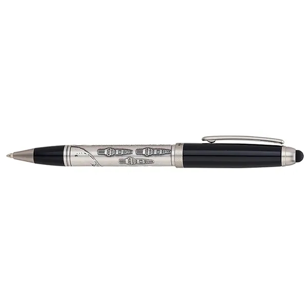 Ballpoint pen that features a custom-molded barrel, twist action mechanism and... from ASI 67866 Logomark/Valumark