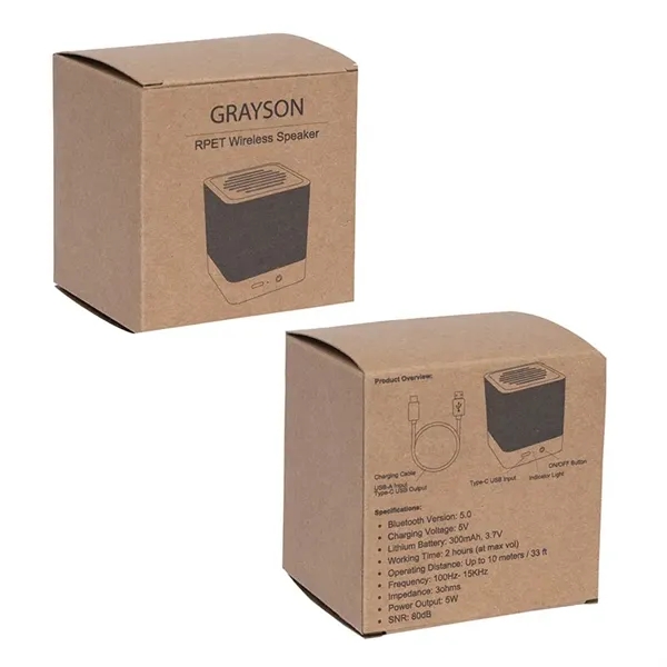 Grayson 5W RPET & Cork Wireless Speaker... from ASI 67866 Logomark/Valumark