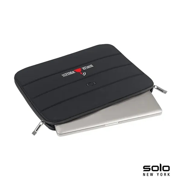 Laptop sleeve made with neoprene with a fleece lining and fits... from ASI 67866 Logomark/Valumark