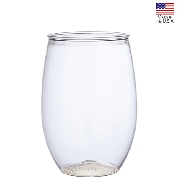 3.12" x 4.75" x 3.12" Bristol 16-ounce translucent PET stemless wine... from ASI 67866 Logomark/Valumark / Valumark™
