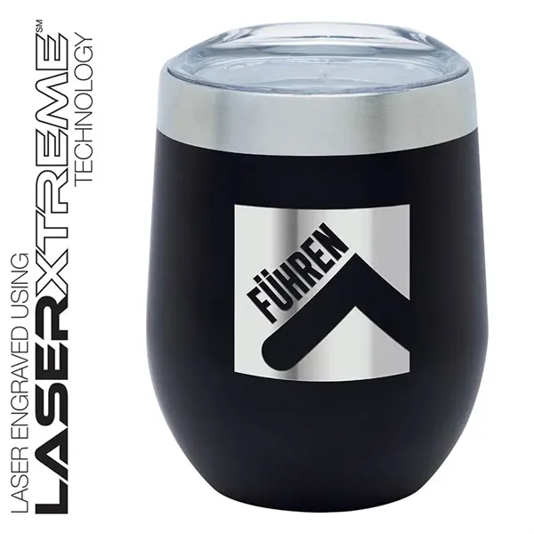 3.25" x 4.5" x 3.12" Brisbane 12-ounce stainless steel wine tumbler... from ASI 67866 Logomark/Valumark