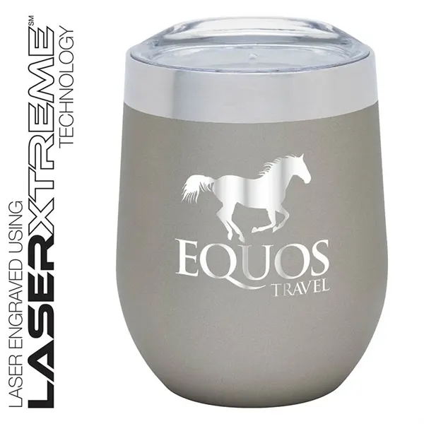 3.25" x 4.5" x 3.12" Brisbane 12-ounce stainless steel wine tumbler... from ASI 67866 Logomark/Valumark