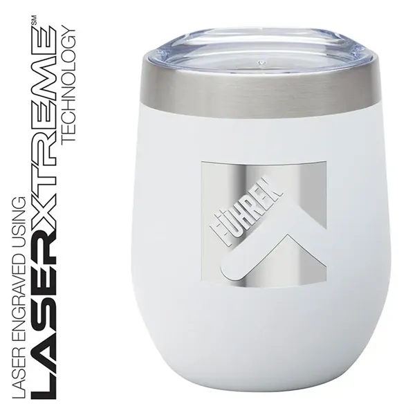 3.25" x 4.5" x 3.12" Brisbane 12-ounce stainless steel wine tumbler... from ASI 67866 Logomark/Valumark