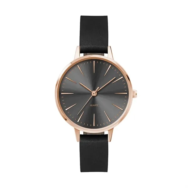 Ladies' watch featuring a 34mm metal case, sunray dial, and flat... from ASI 67866 Logomark/Valumark