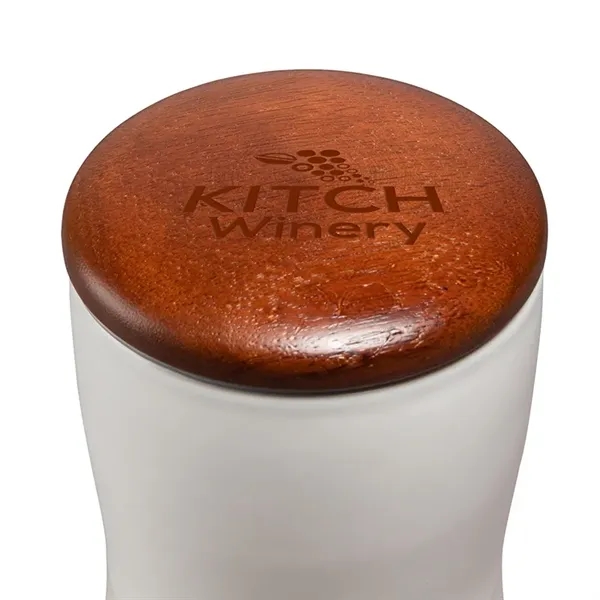 Tarrazu 12 oz. Double Wall Ceramic Tumbler w/ Wood Lid... from ASI 67866 Logomark/Valumark