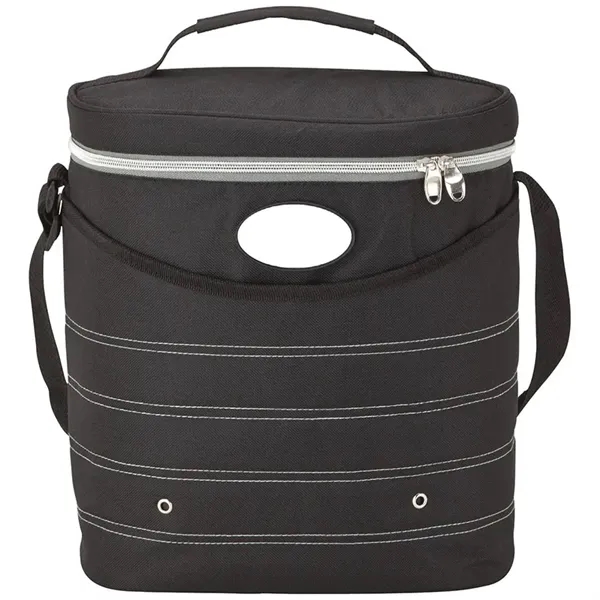 Oval cooler bag; stores 16 cans and designed with PEVA lining;... from ASI 67866 Logomark/Valumark