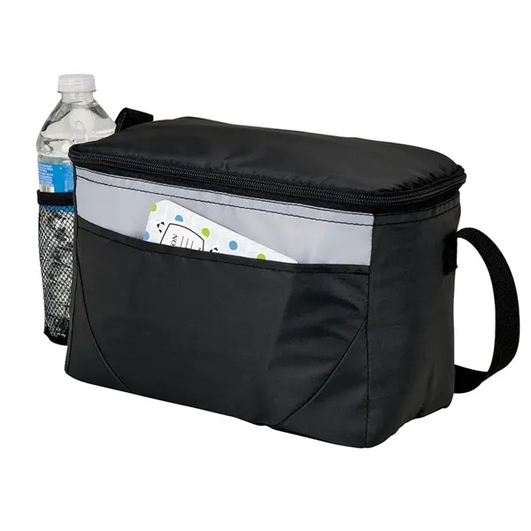 Lunch bag and cooler with 6-can zipper compartment, side mesh pocket,... from ASI 67866 Logomark/Valumark
