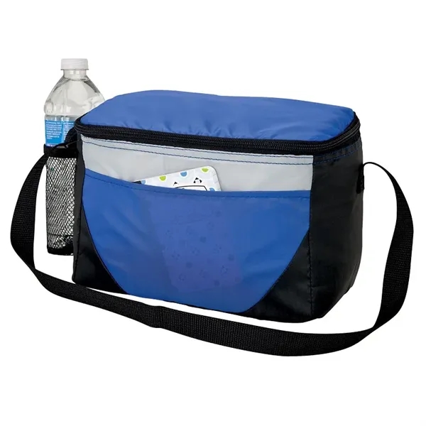 Lunch bag and cooler with 6-can zipper compartment, side mesh pocket,... from ASI 67866 Logomark/Valumark