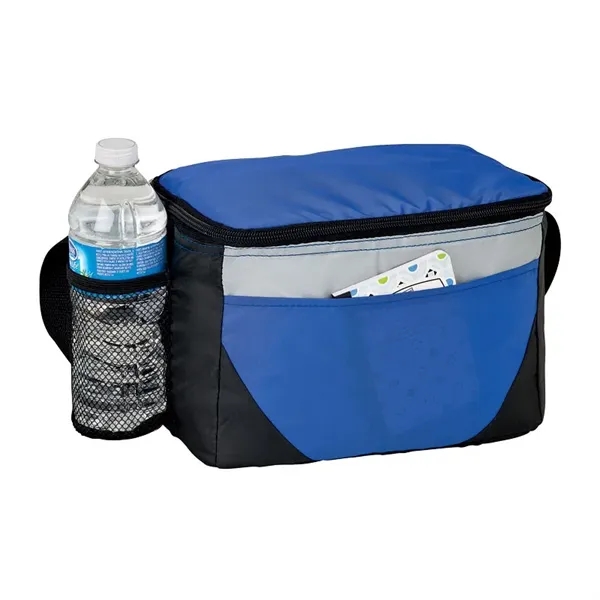 Lunch bag and cooler with 6-can zipper compartment, side mesh pocket,... from ASI 67866 Logomark/Valumark