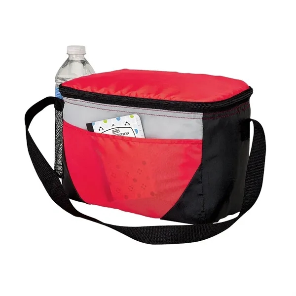 Lunch bag and cooler with 6-can zipper compartment, side mesh pocket,... from ASI 67866 Logomark/Valumark