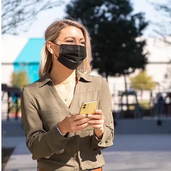 Shield III Box of 50pcs Black Disposable Face Masks... from ASI 67866 Logomark/Valumark