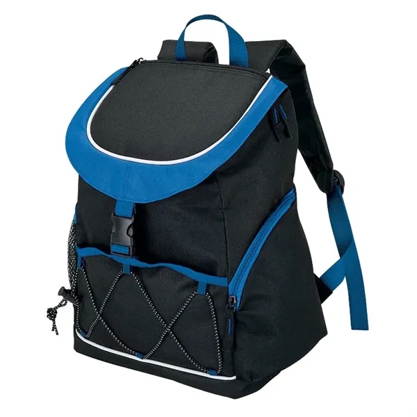 PEVA-lined backpack cooler; 18-can capacity with carrying handle and adjustable padded... from ASI 67866 Logomark/Valumark