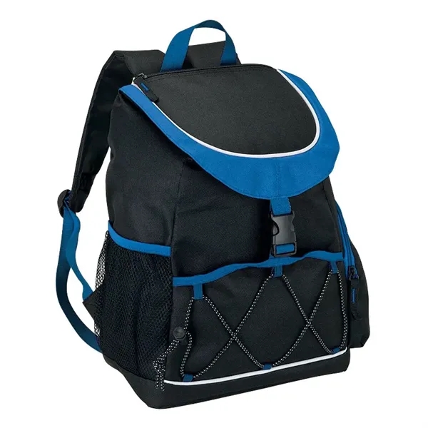 PEVA-lined backpack cooler; 18-can capacity with carrying handle and adjustable padded... from ASI 67866 Logomark/Valumark