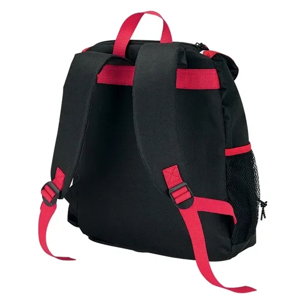 PEVA-lined backpack cooler; 18-can capacity with carrying handle and adjustable padded... from ASI 67866 Logomark/Valumark