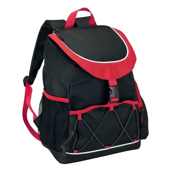 PEVA-lined backpack cooler; 18-can capacity with carrying handle and adjustable padded... from ASI 67866 Logomark/Valumark