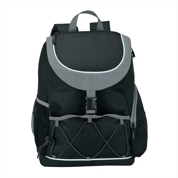 PEVA-lined backpack cooler; 18-can capacity with carrying handle and adjustable padded... from ASI 67866 Logomark/Valumark