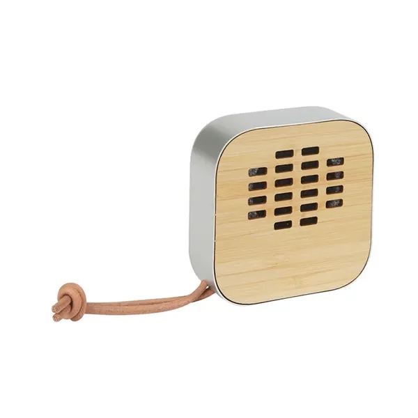 Asher 3W Recycled Aluminum / Bamboo Wireless Speaker... from ASI 67866 Logomark/Valumark
