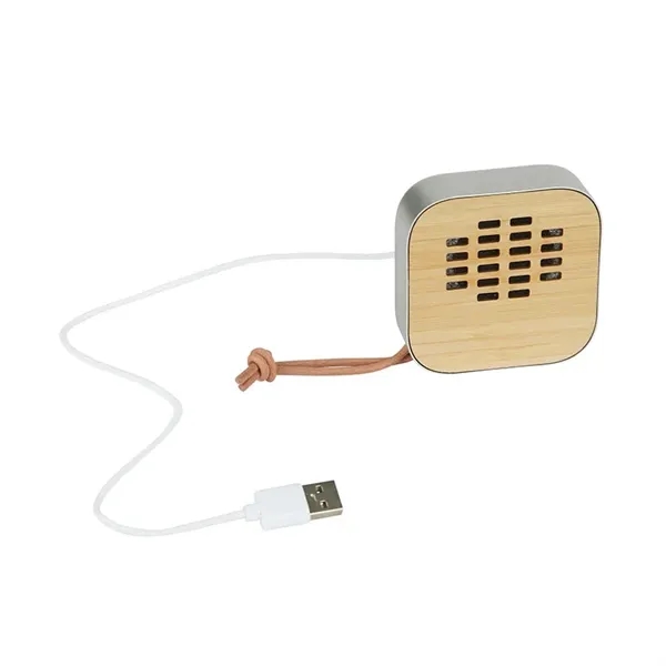 Asher 3W Recycled Aluminum / Bamboo Wireless Speaker... from ASI 67866 Logomark/Valumark