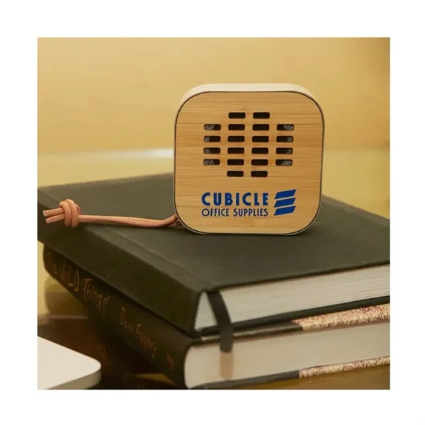 Asher 3W Recycled Aluminum / Bamboo Wireless Speaker... from ASI 67866 Logomark/Valumark