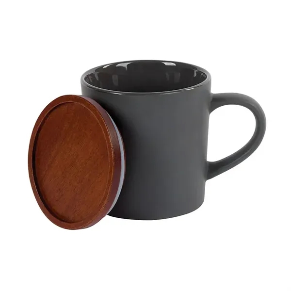 Copenhagen 16 oz. Ceramic Mug w/ Wood Lid... from ASI 67866 Logomark/Valumark