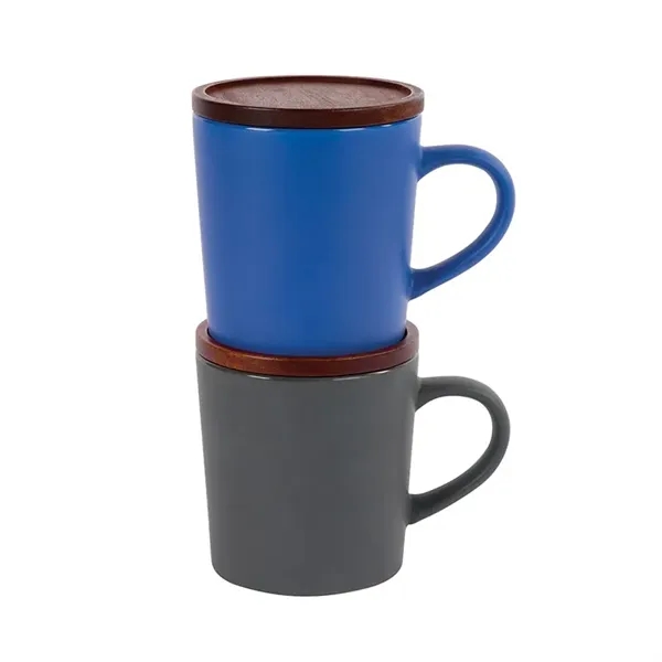 Copenhagen 16 oz. Ceramic Mug w/ Wood Lid... from ASI 67866 Logomark/Valumark