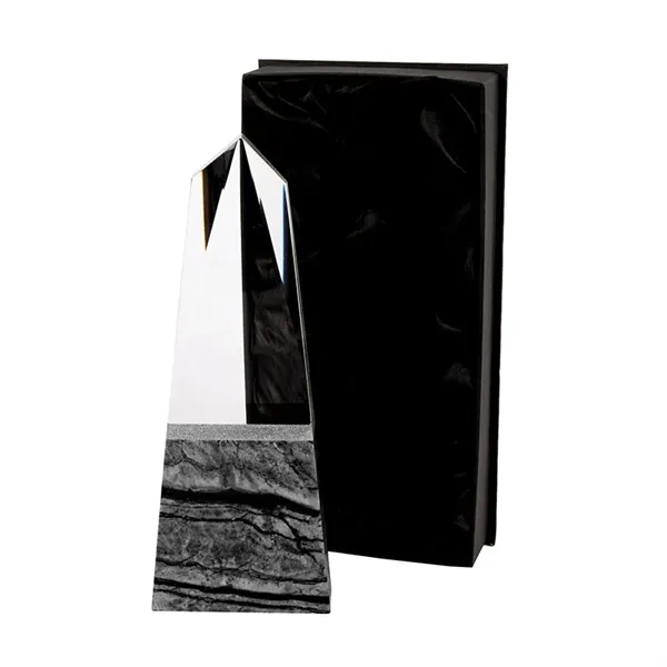 Deneb Crystal Obelisk with Marble Base... from ASI 67866 Logomark/Valumark
