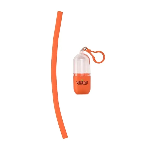 Bellini Silicone Straw in Capsule Case... from ASI 67866 Logomark/Valumark