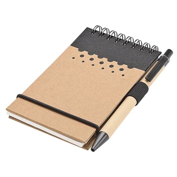 Mini hardcover jotter with dot design and matching paper pen.... from ASI 67866 Logomark/Valumark / Valumark™