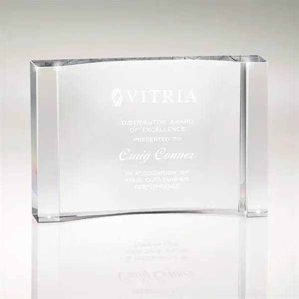 1" x 4" x 6" Bacia concave cut block crystal award... from ASI 67866 Logomark/Valumark