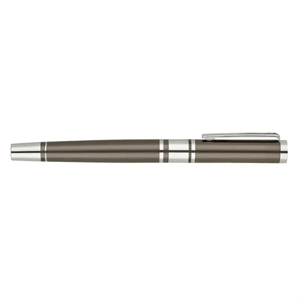 Rollerball pen with cap-off design, sharp, clean design and solid brass... from ASI 67866 Logomark/Valumark