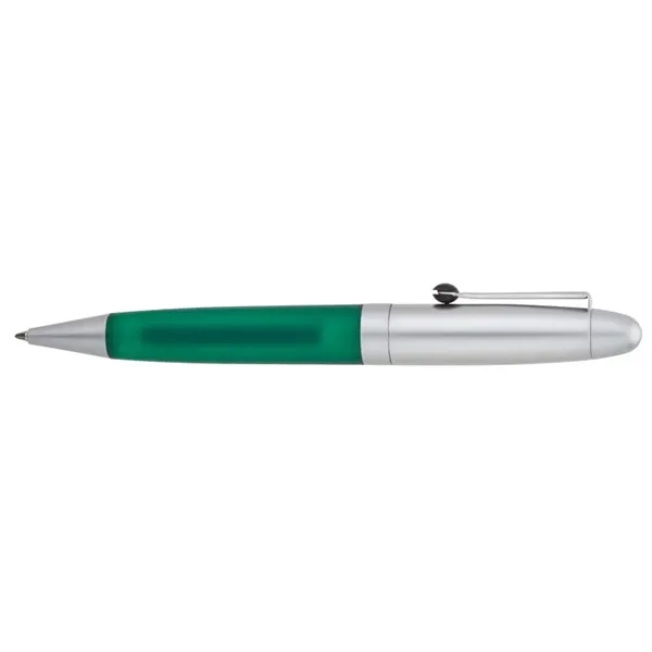 Twist action ballpoint pen that features a colored barrel, matte silver... from ASI 67866 Logomark/Valumark