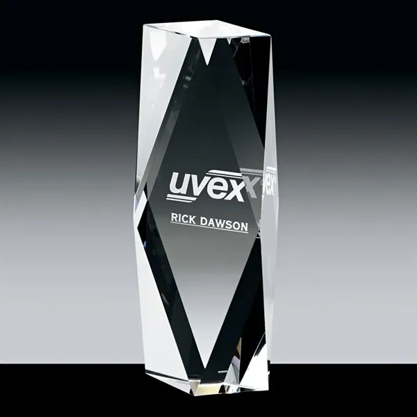 1.75" x 7.25" x 2.5" Zyra II medium crystal tower award.... from ASI 67866 Logomark/Valumark