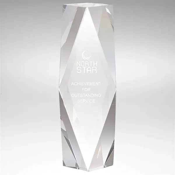 1.75" x 7.25" x 2.5" Zyra II medium crystal tower award.... from ASI 67866 Logomark/Valumark
