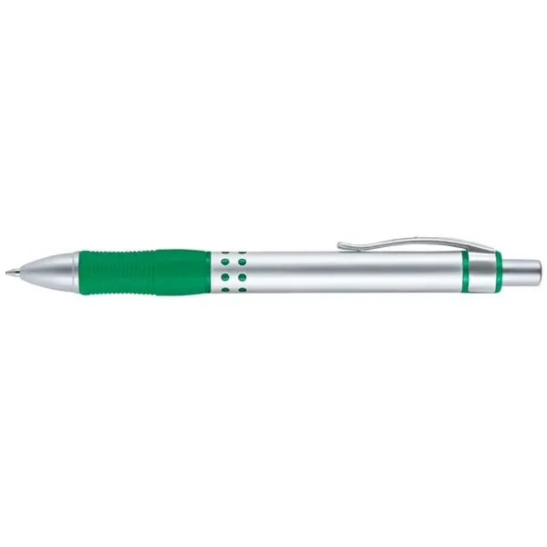 Ballpoint pen with plunger action mechanism, metal barrel, matte silver tip... from ASI 67866 Logomark/Valumark