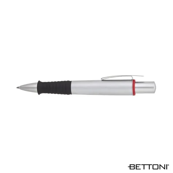 Plunger action ballpoint pen with matte and silver trims and soft... from ASI 67866 Logomark/Valumark