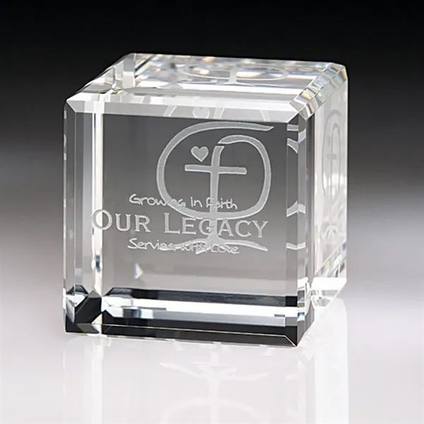 2.38" x 2.38" x 2.38" Quadrado small crystal block.... from ASI 67866 Logomark/Valumark