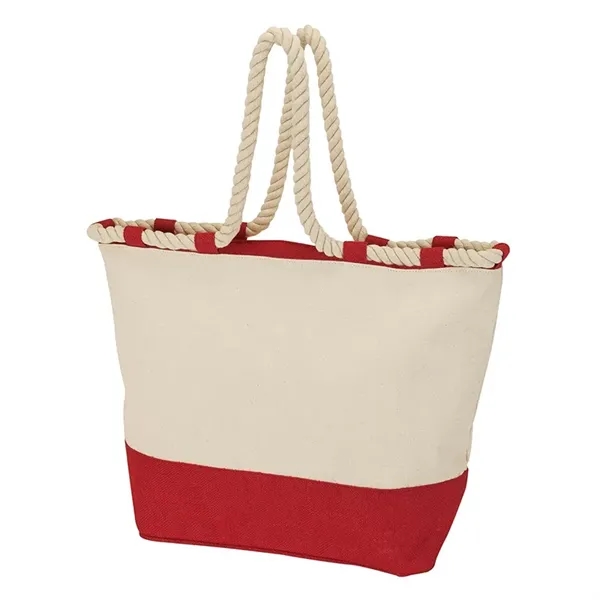 6.5" x 13.5" x 13.5" cotton canvas and jute tote bag;... from ASI 67866 Logomark/Valumark