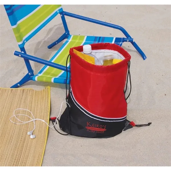 0.19" x 15.5" x 13" Mazzo drawstring cooler bag with heat-sealed... from ASI 67866 Logomark/Valumark