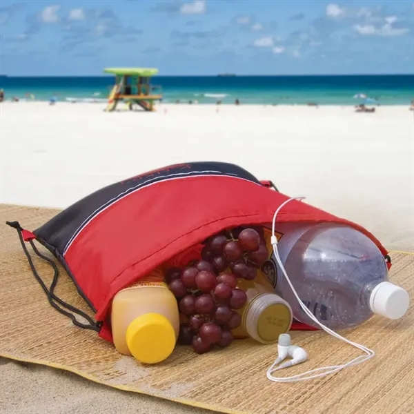 0.19" x 15.5" x 13" Mazzo drawstring cooler bag with heat-sealed... from ASI 67866 Logomark/Valumark