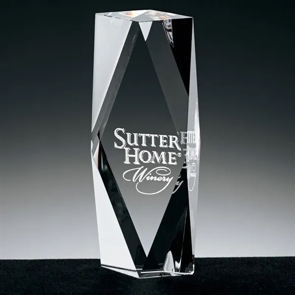 1" x 4.75" x 1.75" Zyra I small tower award.... from ASI 67866 Logomark/Valumark