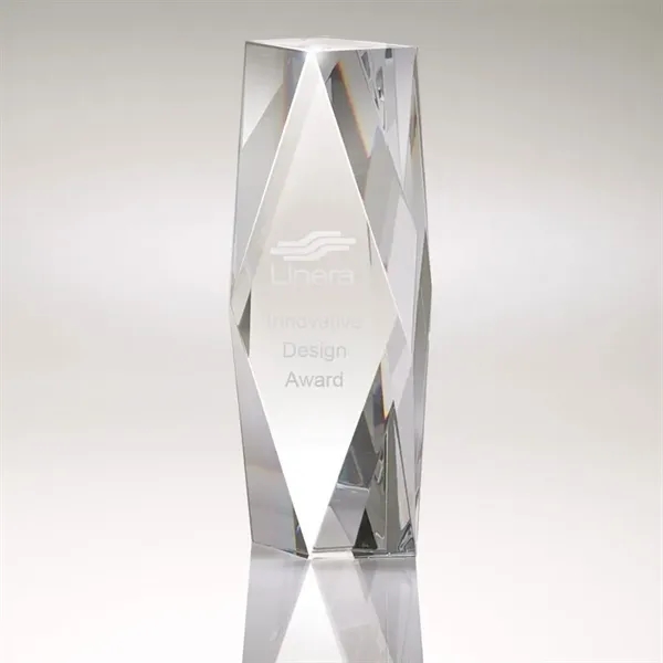 1" x 4.75" x 1.75" Zyra I small tower award.... from ASI 67866 Logomark/Valumark