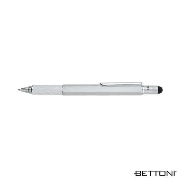 Multifunctional 5-in-1 twist-action ballpoint pen with textured metal grip.... from ASI 67866 Logomark/Valumark