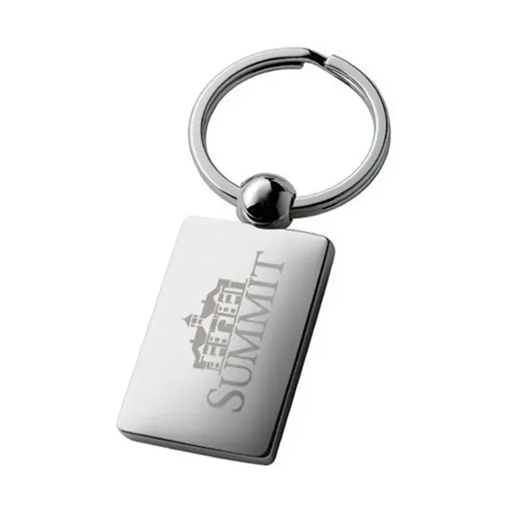 0.38" x 1" x 2.88" Perspective rectangular metal keychain with chrome... from ASI 67866 Logomark/Valumark / Valumark™
