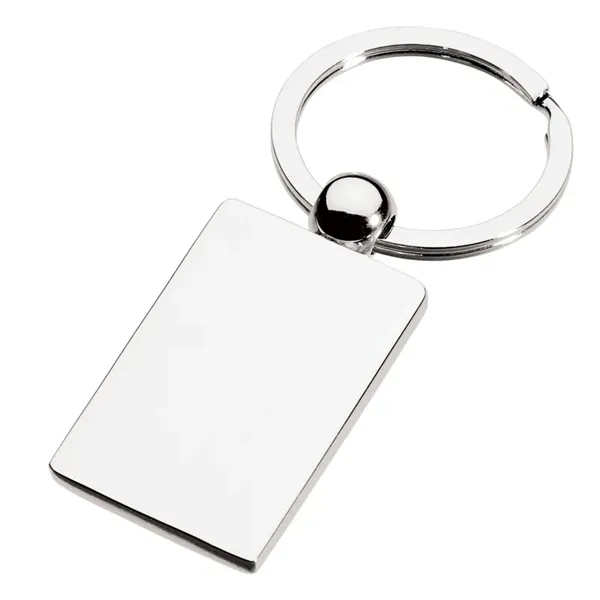 0.38" x 1" x 2.88" Perspective rectangular metal keychain with chrome... from ASI 67866 Logomark/Valumark / Valumark™