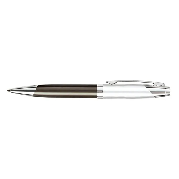 Twist action ballpoint pen with colored metallic barrel, satin silver cap,... from ASI 67866 Logomark/Valumark