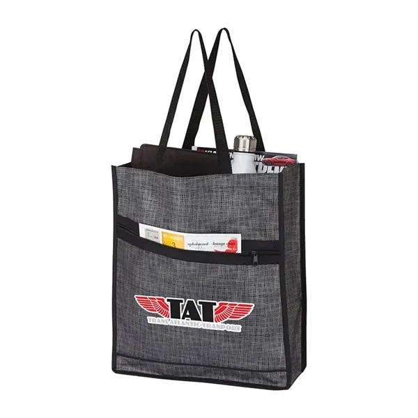 4" x 16" x 13.5" tote with black and grey print;... from ASI 67866 Logomark/Valumark / Valumark™